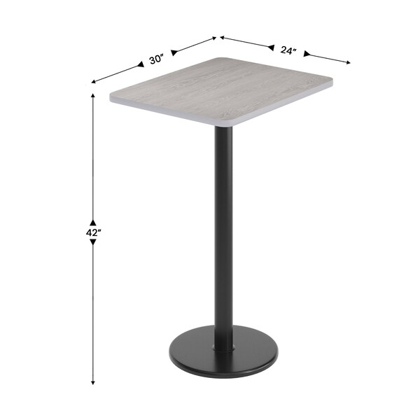 Flash Furniture Rectangle 30 in L, 24 in W, Gray - XU-GYTB-2430-TR18B-GG
