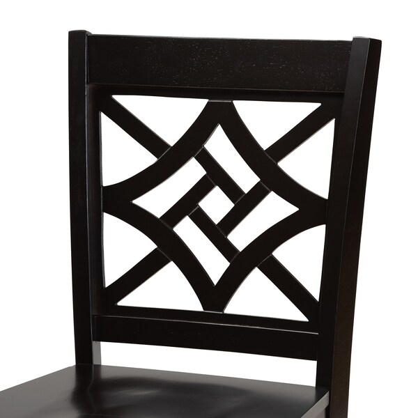 Baxton Studio Nicolette Modern and Contemporary Transitional Dark Brown Finished Wood 5-Piece Pub Set - 176-11421-9776-ZORO