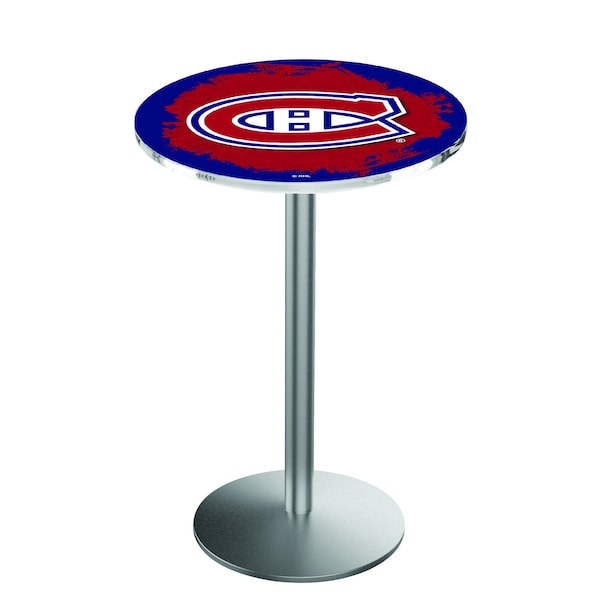 Holland Bar Stool Co 36" Stainless Steel Montreal Canadiens Pub Table - L214S3628MONCAN