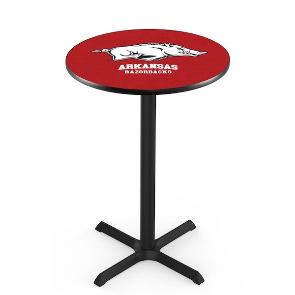 Holland Bar Stool Co 36" Blk Wrinkle Arkansas Pub Table, 36" dia. Top - L211B3636ARKNUN