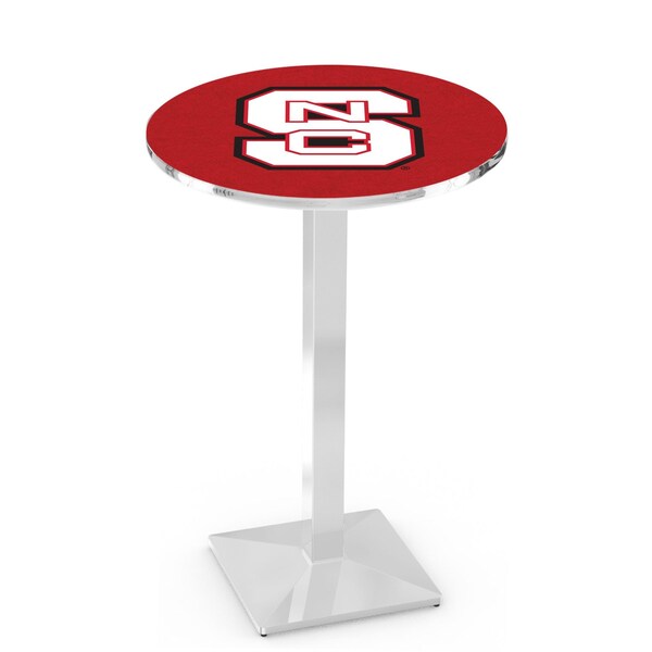 Holland Bar Stool Co 36" Chrome North Carolina State Pub Table, 36" dia. Top - L217C3636NCARST
