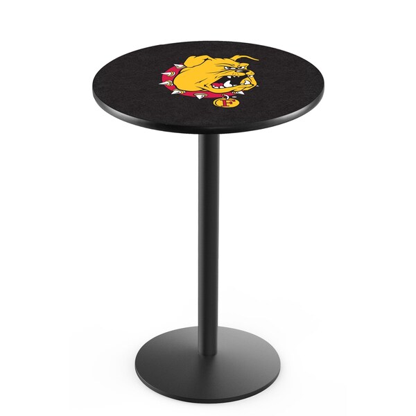 Holland Bar Stool Co 42" Blk Wrinkle Ferris State Pub Table, 36" dia. Top - L214B4236FERRST
