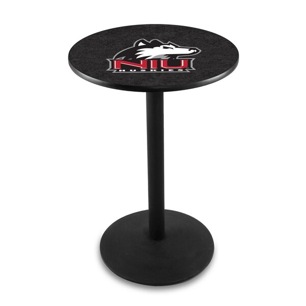 Holland Bar Stool Co 36" Blk Wrinkle Northern Illinois Pub Table, 36" dia. Top - L214B3636NORILL