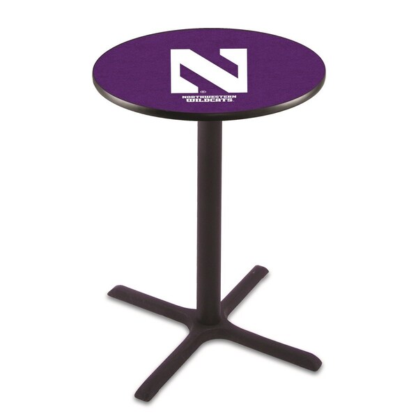 Holland Bar Stool Co 36" Blk Wrinkle Northwestern Pub Table, 36" dia. Top - L211B3636NTHWST