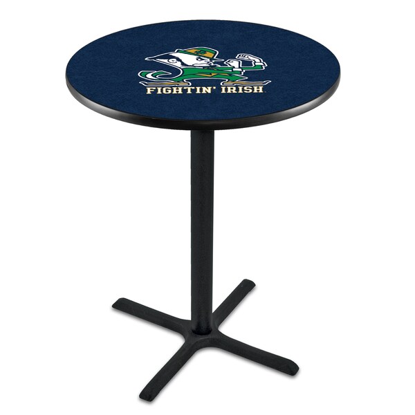 Holland Bar Stool Co 36" Blk Wrinkle Notre Dame Leprechaun Pub Table - L211B3628ND-LEP