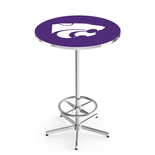 Holland Bar Stool Co 42" Chrome Kansas State Pub Table, 36" dia. Top - L216C4236KNSASS