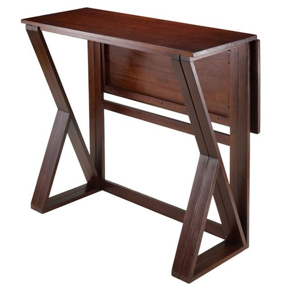 Winsome Winsome 94139 36.22 x 39.37 x 31.5 in. Harrington Drop Leaf High Table; Antique Walnut - 94139