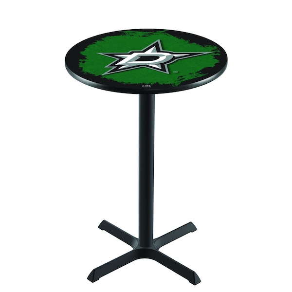 Holland Bar Stool Co 42" Blk Wrinkle Dallas Stars Pub Table - L211B4228DALSTA