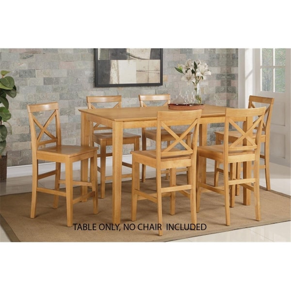East West Furniture East West Furniture CAT-OAK-H Capri Rectangular Counter Height Dining Table 36 In. X 60 In. With Solid Wood Top - CAT-OAK-H