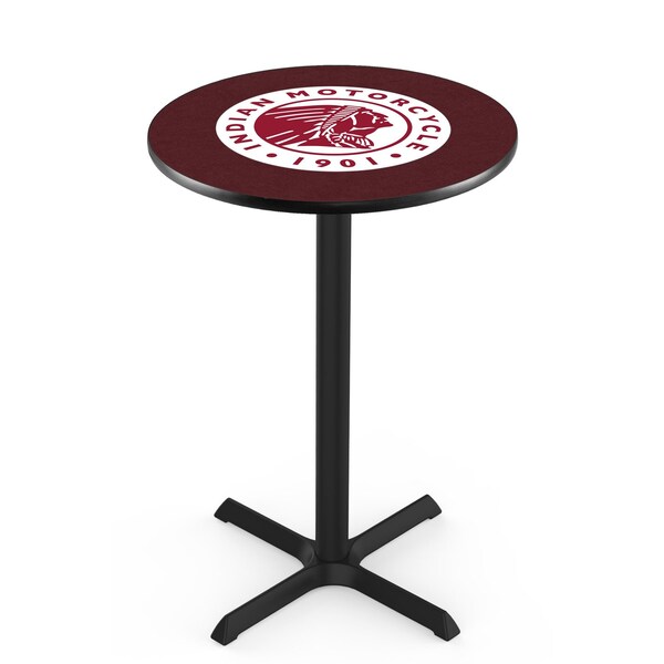 Holland Bar Stool Co 36" Blk Wrinkle Indian Motorcycle Pub Table, 36" dia. Top - L211B3636INDN-HD