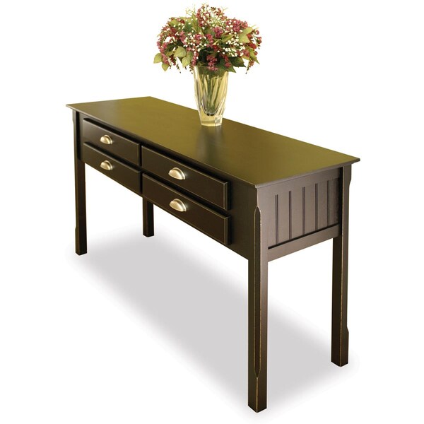 Doba-Bnt Black Beechwood CONSOLE/HALL TABLE WITH DRAWERS - SA143644