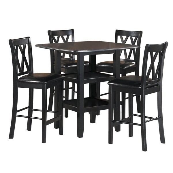 Homelegance Norman 5PC Counter Height Set, Black - 2514BK-36