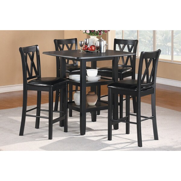 Homelegance Norman 5PC Counter Height Set, Black - 2514BK-36