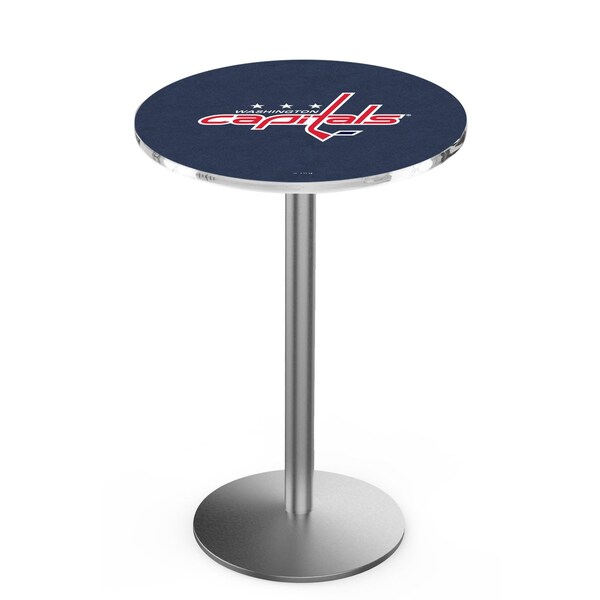 Holland Bar Stool Co 36" Stainless Steel Washington Capitals Pub Table, 36" dia. Top - L214S3636WSHCAP