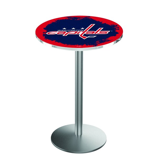 Holland Bar Stool Co 42" Stainless Steel Washington Capitals Pub Table - L214S4228WSHCAP