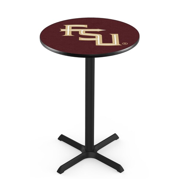 Holland Bar Stool Co 42" Blk Wrinkle Florida State (Script) Pub Table, 36" dia. Top - L211B4236FSU-FS
