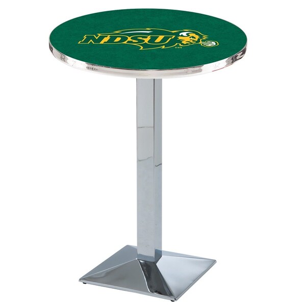 Holland Bar Stool Co 36" Chrome North Dakota State Pub Table, 36" dia. Top - L217C3636NDAKST-G