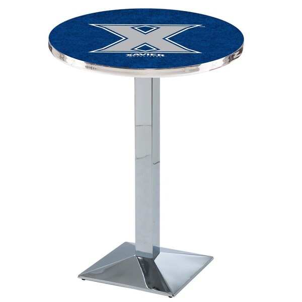 Holland Bar Stool Co 42" Chrome Xavier Pub Table, 36" dia. Top - L217C4236XAVIER