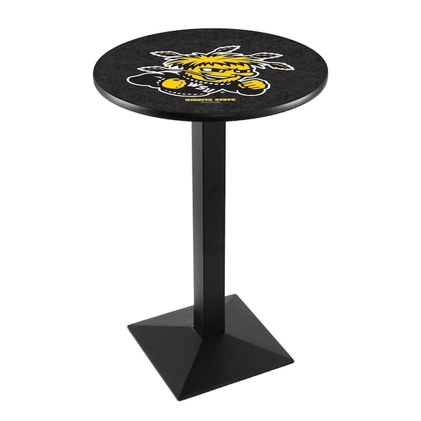 Holland Bar Stool Co 42" Blk Wrinkle Wichita State Pub Table, 36" dia. Top - L217B4236WICHST