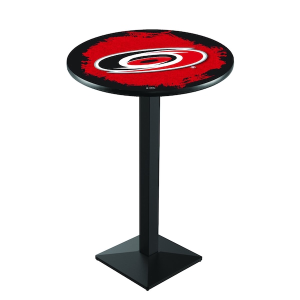 Holland Bar Stool Co 42" Blk Wrinkle Carolina Hurricanes Pub Table - L217B4228CARHUR