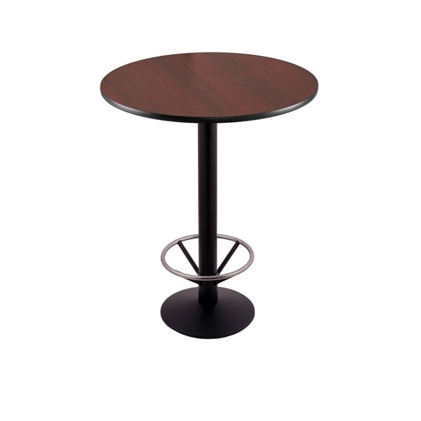 Holland Bar Stool Co 36" 214 Black Table, 30" dia. Top, Foot Ring - 214-1636BW30RFTRG