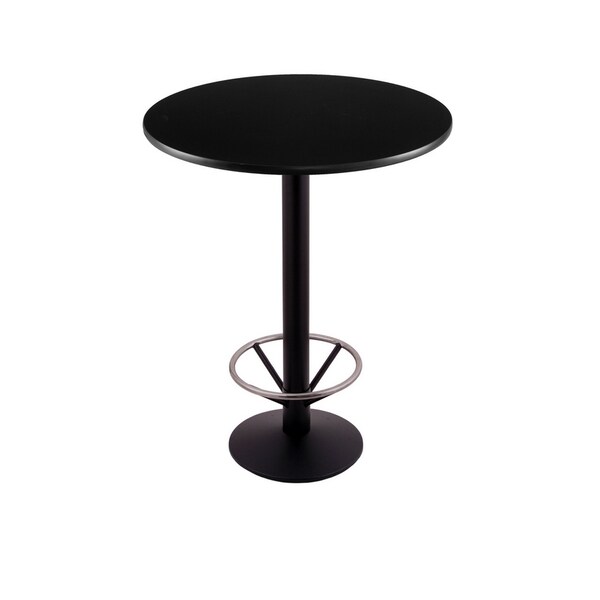 Holland Bar Stool Co 36" 214 Black Table, 30" dia. Top, Foot Ring - 214-1636BW30RFTRG