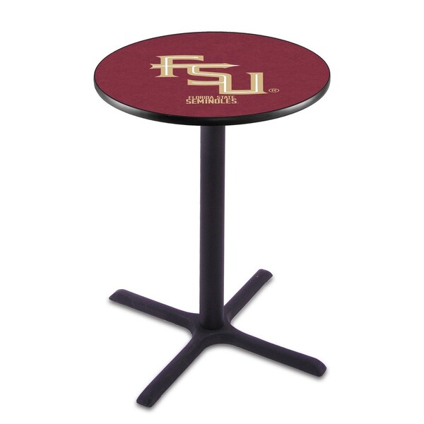 Holland Bar Stool Co 42" Blk Wrinkle Florida State (Script) Pub Table - L211B4228FSU-FS