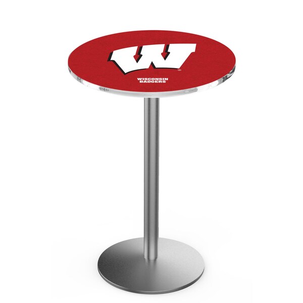 Holland Bar Stool Co 42" Stainless Steel Wisconsin "W" Pub Table - L214S4228WISC-W