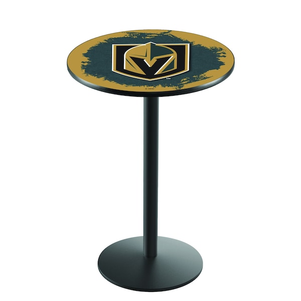 Holland Bar Stool Co 42" Blk Wrinkle Vegas Golden Knights Pub Table - L214B4228LVGDKN