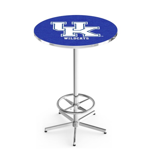 Holland Bar Stool Co 42" Chrome Kentucky "UK" Pub Table, 36" dia. Top - L216C4236UKY-UK