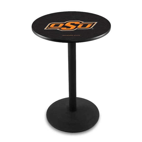 Holland Bar Stool Co 36" Blk Wrinkle Oklahoma State Pub Table - L214B3628OKSTUN