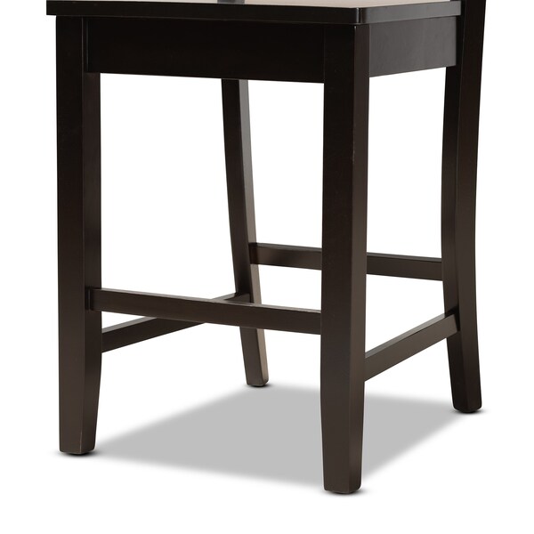 Baxton Studio Caron Modern and Contemporary Dark Brown Finished Wood 5-Piece Pub Set - 187-11432-9776-ZORO
