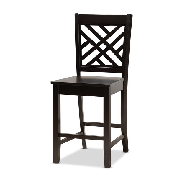 Baxton Studio Caron Modern and Contemporary Dark Brown Finished Wood 5-Piece Pub Set - 187-11432-9776-ZORO