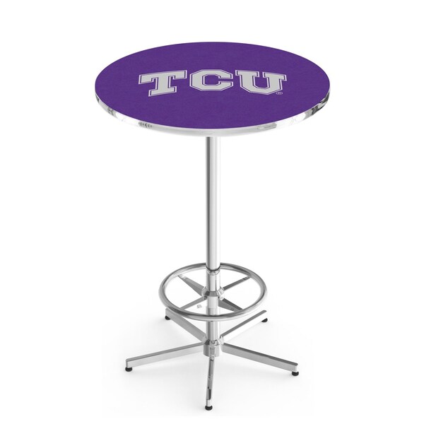 Holland Bar Stool Co 42" Chrome TCU Pub Table, 36" dia. Top - L216C4236TEXCHR