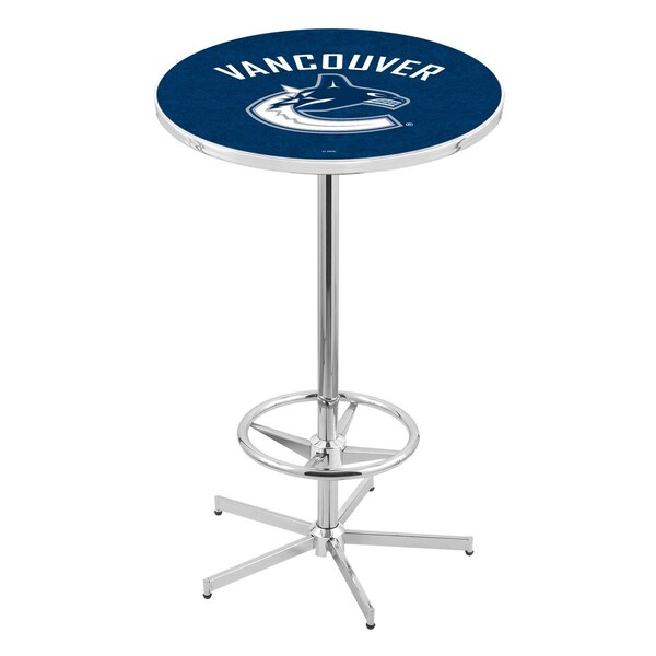 Holland Bar Stool Co 42" Chrome Vancouver Canucks Pub Table - L216C4228VANCAN