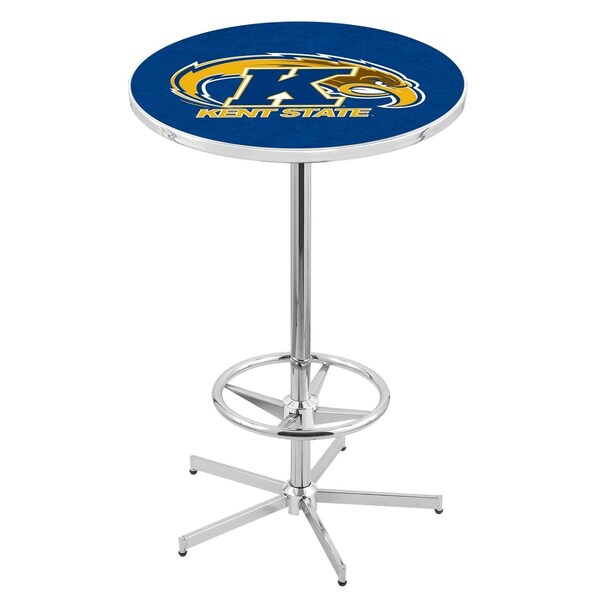 Holland Bar Stool Co 42" Chrome Kent State Pub Table, 36" dia. Top - L216C4236KENTST