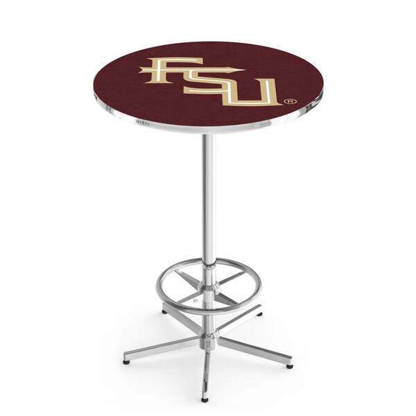 Holland Bar Stool Co 42" Chrome Florida State (Script) Pub Table, 36" dia. Top - L216C4236FSU-FS