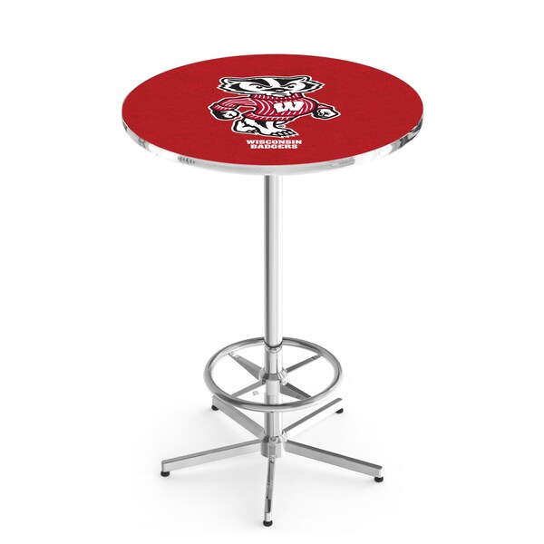 Holland Bar Stool Co 42" Chrome Wisconsin "Badger" Pub Table - L216C4228WI-BDG