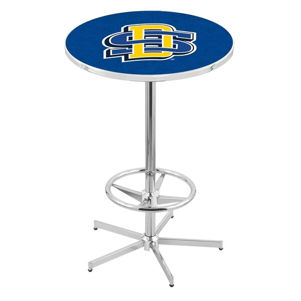 Holland Bar Stool Co 42" Chrome South Dakota State Pub Table, 36" dia. Top - L216C4236SDAKST