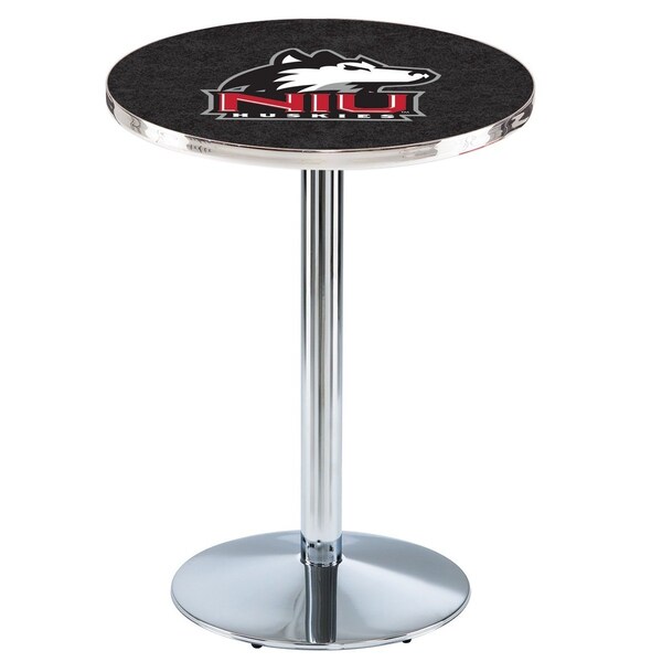 Holland Bar Stool Co 36" Chrome Northern Illinois Pub Table, 36" dia. Top - L214C3636NORILL