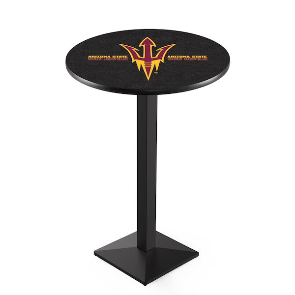 Holland Bar Stool Co 42" Blk Wrinkle Arizona State Pub Table, Pitchfork - L217B4228ARIZST-F