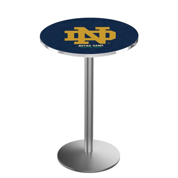 Holland Bar Stool Co 42" Stainless Steel Notre Dame (ND) Pub Table, 36" dia. Top - L214S4236ND-ND