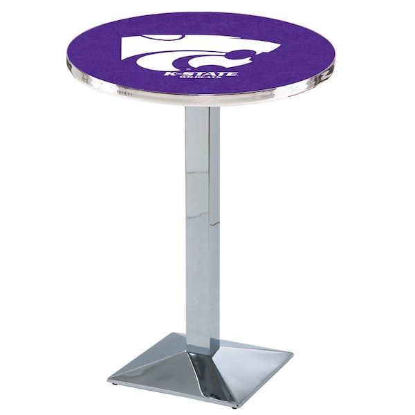 Holland Bar Stool Co 36" Chrome Kansas State Pub Table - L217C3628KNSASS