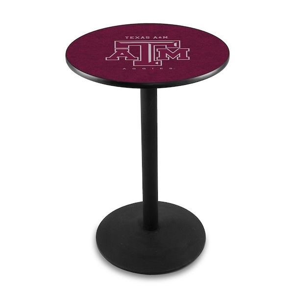 Holland Bar Stool Co 42" Blk Wrinkle Texas A&M Pub Table, 36" dia. Top - L214B4236TEXA-M