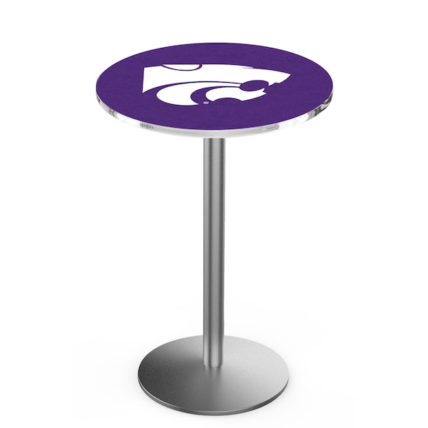 Holland Bar Stool Co 42" Stainless Steel Kansas State Pub Table, 36" dia. Top - L214S4236KNSASS