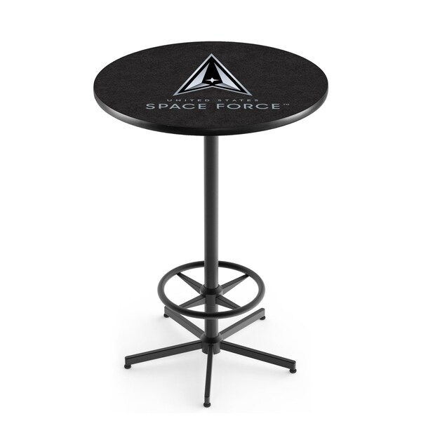 Holland Bar Stool Co United States Space Force 42in Tall - 36in Top Pub Table with Black Wrinkle Finish - L216
