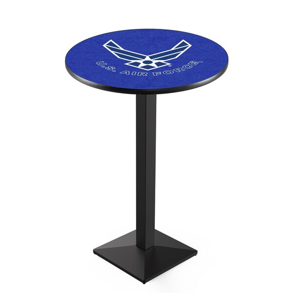 Holland Bar Stool Co 42" Blk Wrinkle U.S. Air Force Pub Table, 36" dia. Top - L217B4236AIRFOR