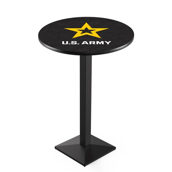 Holland Bar Stool Co 36" Blk Wrinkle U.S. Army Pub Table, 36" dia. Top - L217B3636ARMY