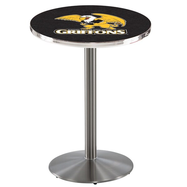 Holland Bar Stool Co 42" Stainless Steel Missouri Western State Pub Table - L214S4228MOWST