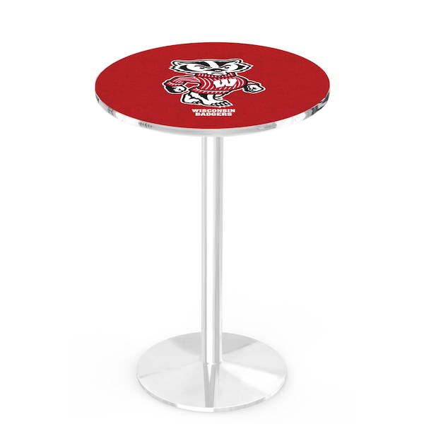 Holland Bar Stool Co 42" Chrome Wisconsin "Badger" Pub Table - L214C4228WI-BDG